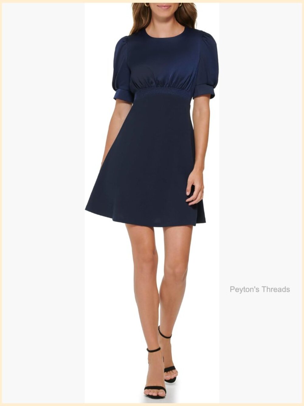 Dkny Jewel Neck Short Sleeve Desk To Dinner Dress